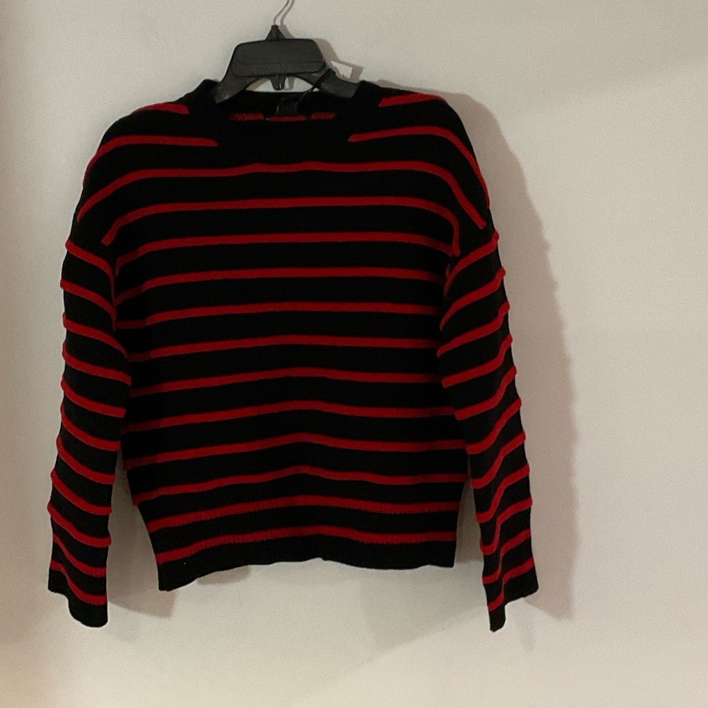 Sanctuary Black and Red Striped Sweater